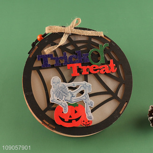 High Quality Light Up Halloween Wooden Hanging Ornaments Wooden Hanging Decorations