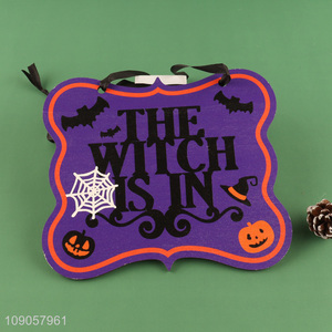 Promotional Halloween Witch Sign Halloween Wooden Hanging Decorations for Front Door