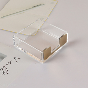 Good selling clear acrylic paper memo pad sticky note holder for office