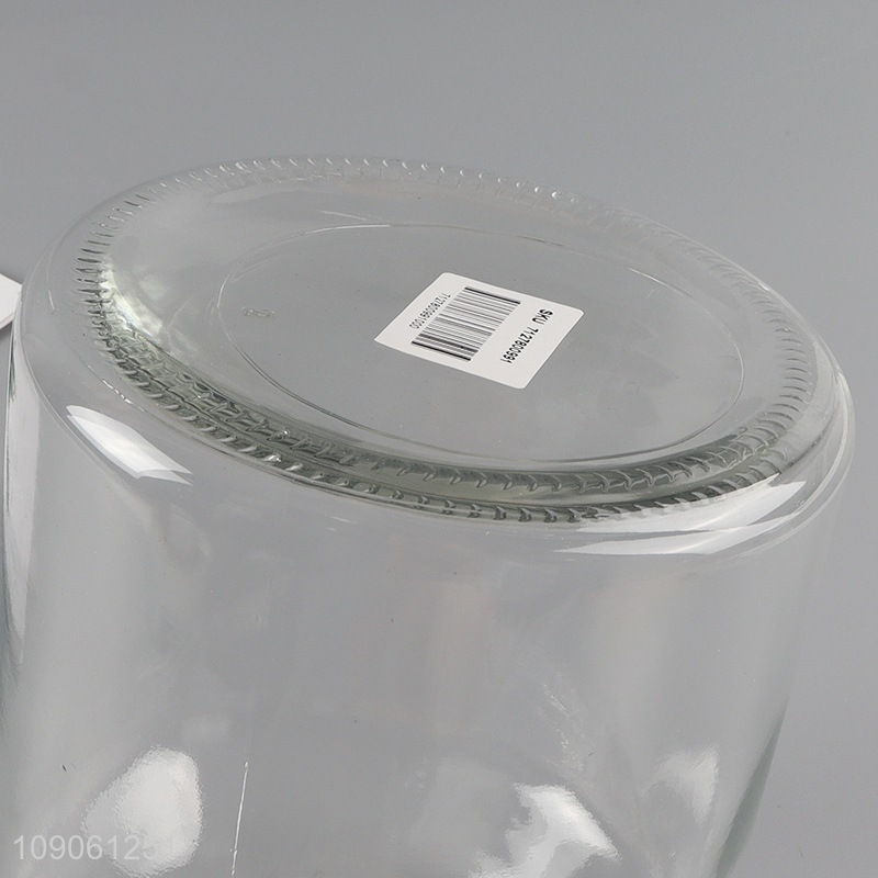 Top selling unbreakable clear glass candy storage jar sealed jar with lid