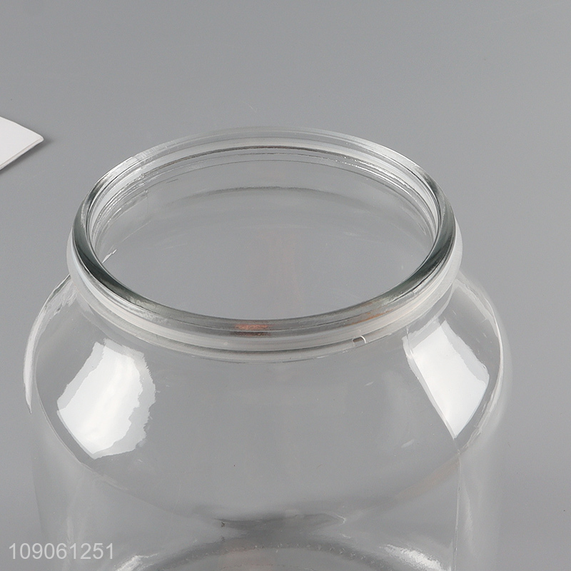 Top selling unbreakable clear glass candy storage jar sealed jar with lid