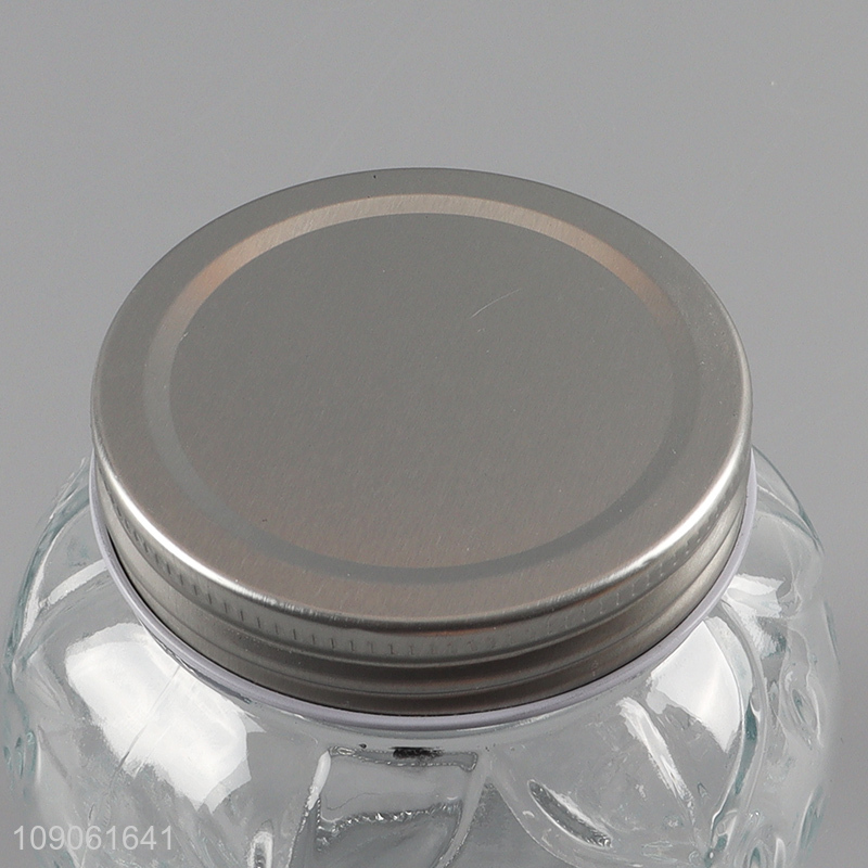 China factory clear glass strawberry shaped sealed storage jar for sale