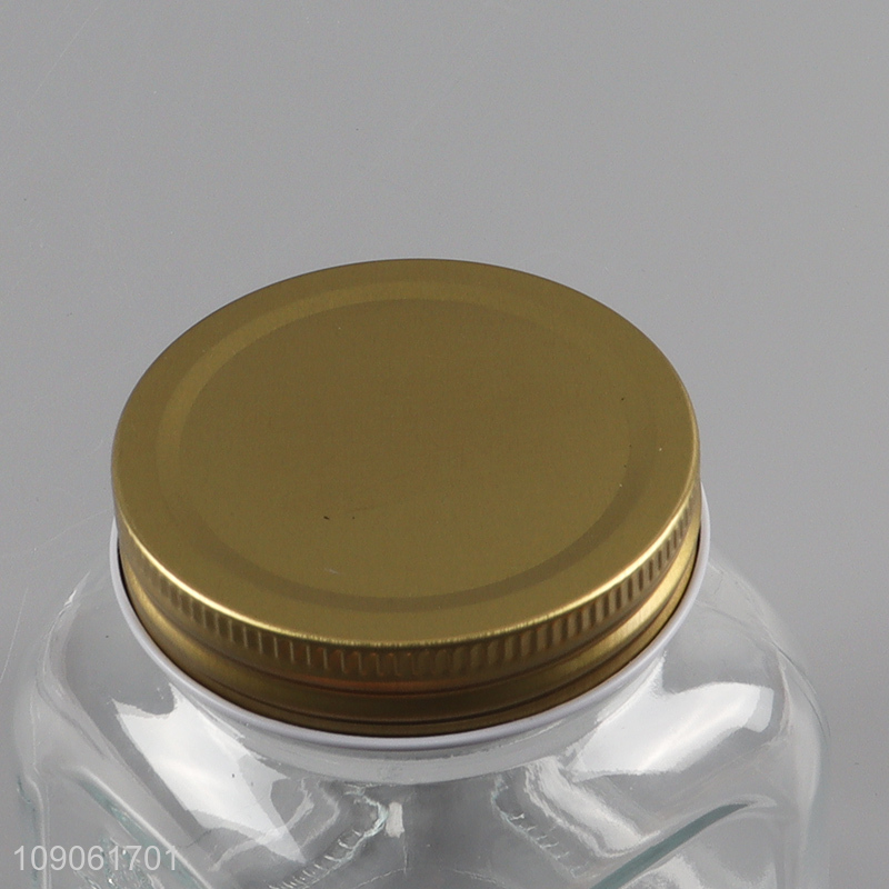 Hot products clear glass storage jar honey jam jar with lid