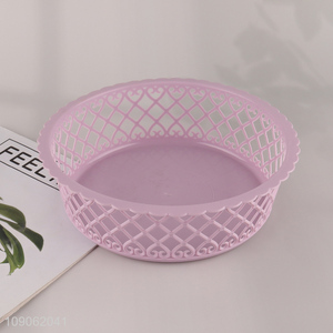 High Quality Round Hollowed Out Plastic Storage Basket for Vegetable Fruit