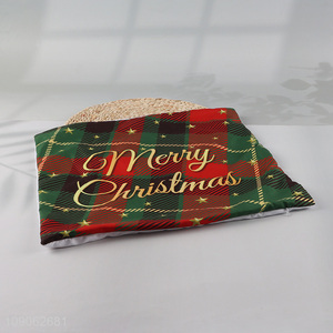 Hot selling merry christmas square polyester pillow case bolster case