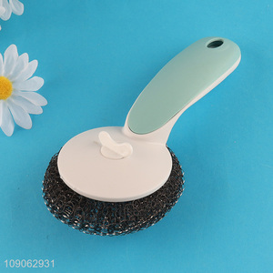 Wholesale Dish Scrub Brush Steel Wool Scrubbing Brush Kitchen Cleaning Brush