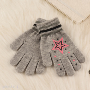 High Quality Kids Winter Gloves Knitted Gloves for Camping Running School