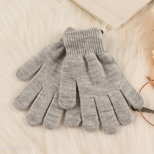 China Wholesale Kids Winter Gloves Full Fingers Knit Gloves Windproof Gloves