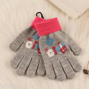 Good Quality Kids Winter Gloves Knitted Gloves for Camping Running