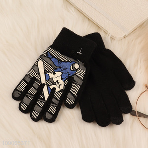 New Product Kids Boys Winter Gloves Soft Elastic Warm Knitted Gloves