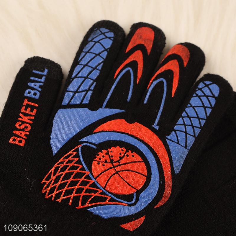 Promotional Kids Winter Gloves Stretchy Full Fingers Knitted Gloves