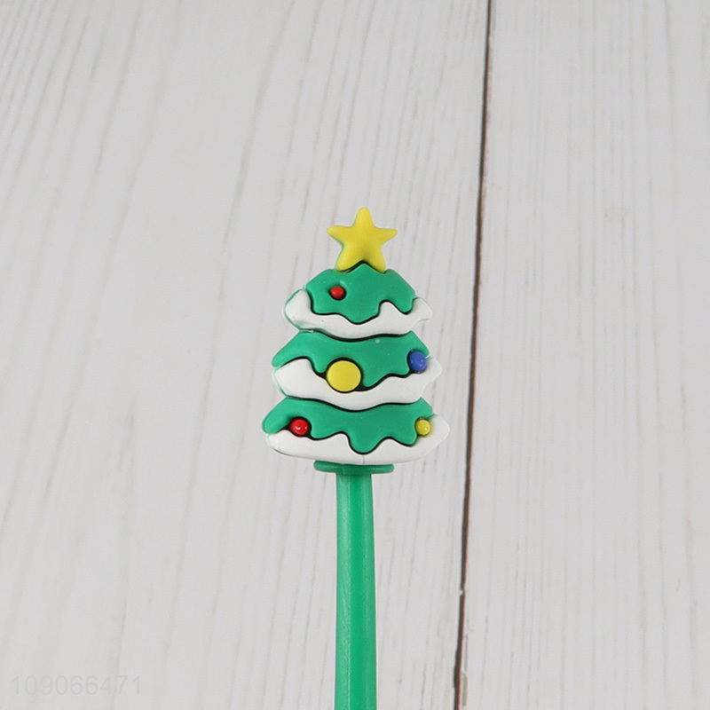 Top sale Christmas tree shape stationery gel pen for school office