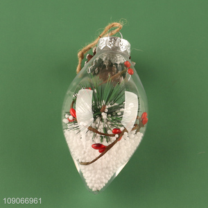 Hot Sale Transparent Christmas Bulb Ornaments Plastic Light Bulb Ornaments