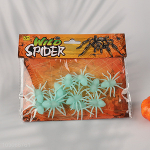 Factory Price Halloween Plastic Spiders Realistic Fake Spiders Luminous Spiders