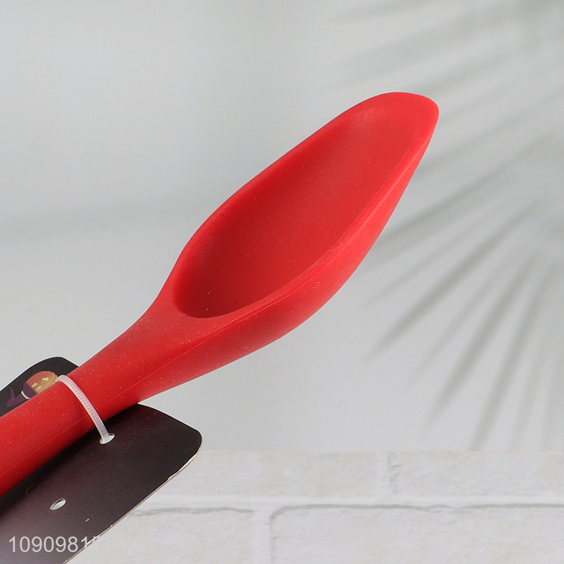 Factory supply multicolor silicone kitchen utensil basting spoon