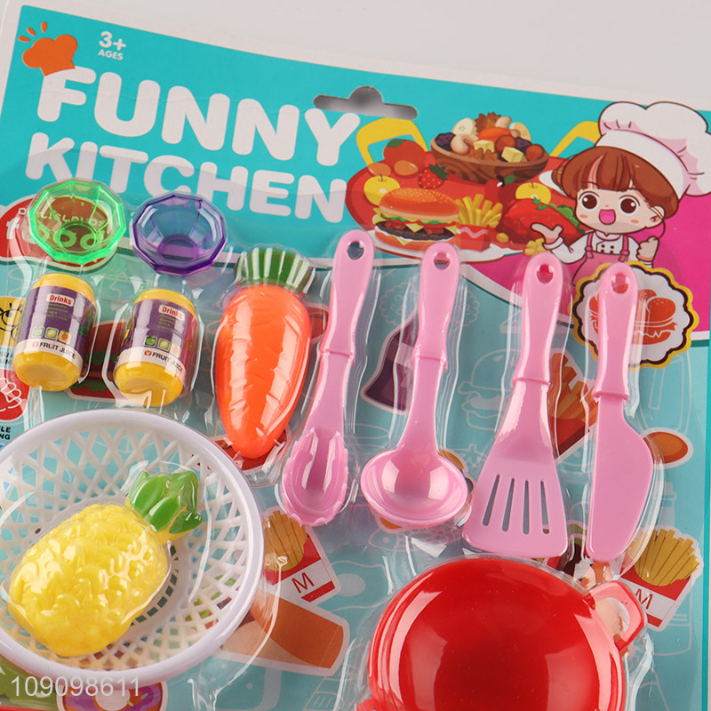 Factory Supply 15PCS Kids Kitchen Playset Plastic Kitchen Toy for Toddlers