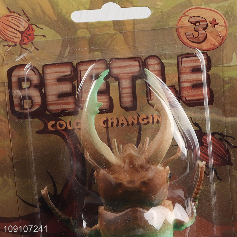 Online wholesale funny kids beetle model toy color changing toy