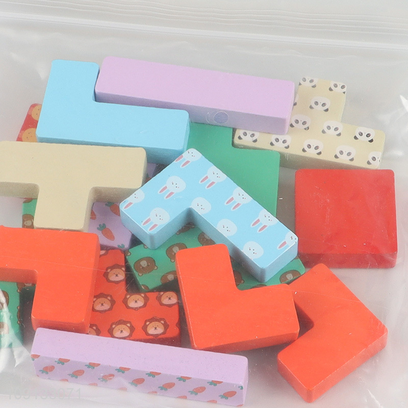 Wholesale 4-In-1 Wooden Toys Wooden Number Shape Puzzle Sorter Counting Game