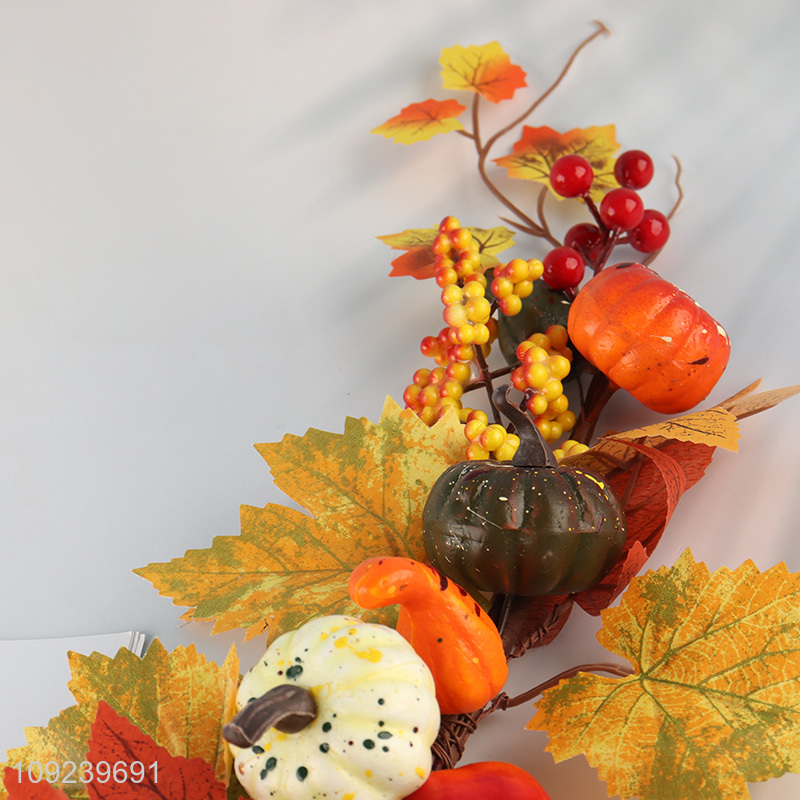 New arrival pumpkin pinecones berries decorative branch for Halloween supplies