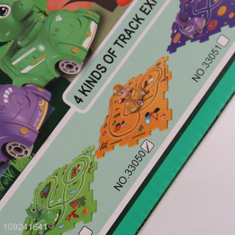 Good Quality Puzzle Track Electric Cartoon Car Toy Plastic Railcar Set