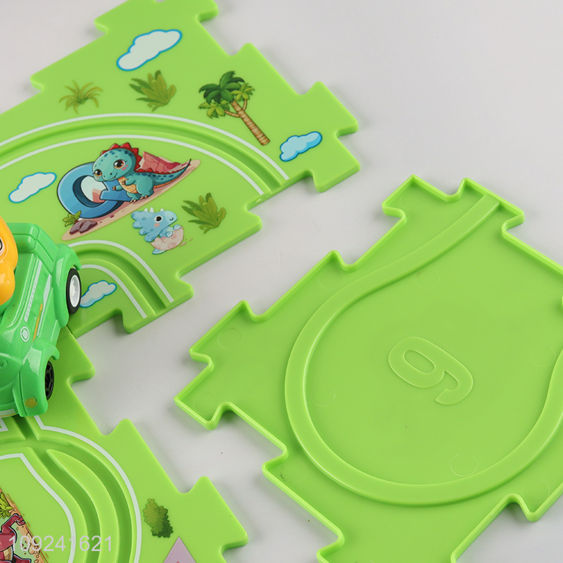 New Product Puzzle Track Electric Dinosaur Car Toy Plastic Railcar Set
