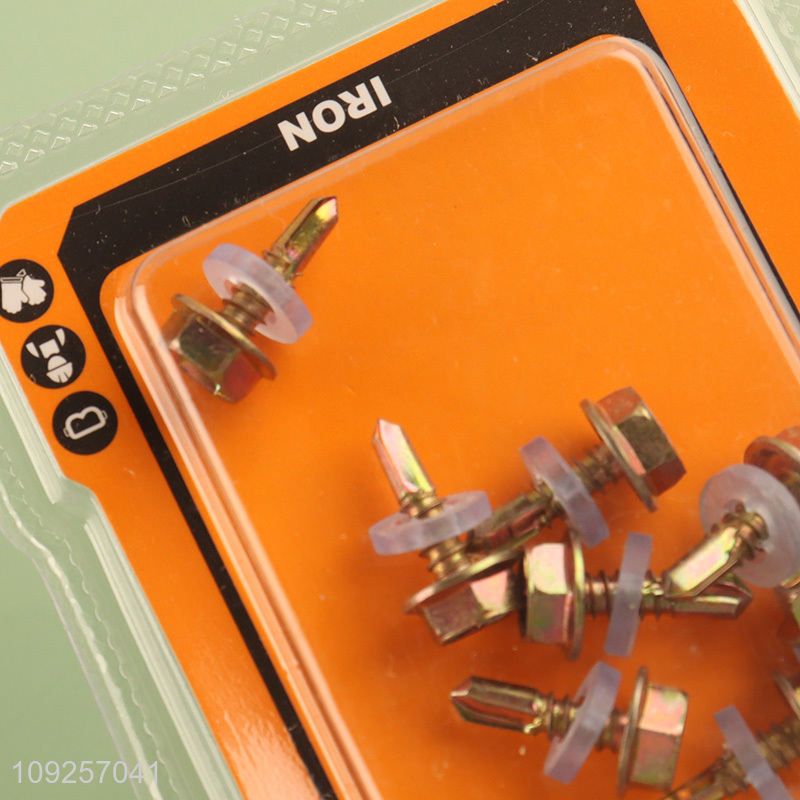 Factory Supply 8 Pieces Iron Self Drilling Screws with Washer for Wood Plastic