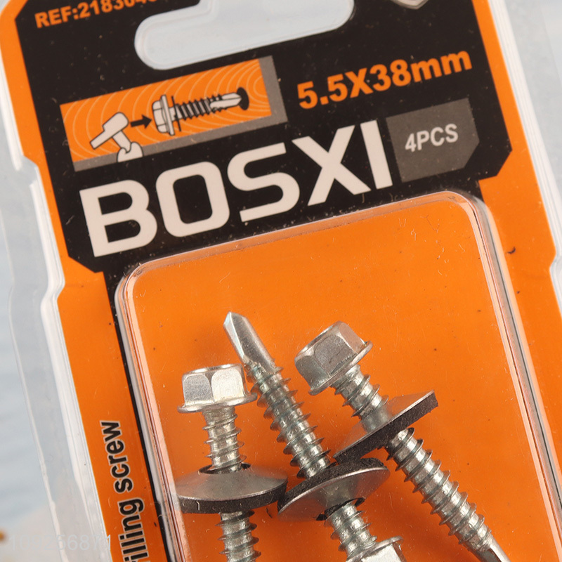 China Wholesale 4 Pieces Iron Self Drilling Screws with Washer for Wood Plastic