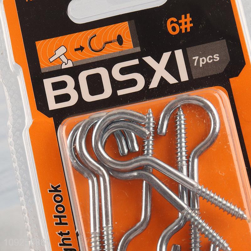 New Arrival 7 Pieces Screw Eye Pins Heavy Duty Self Tapping Screws Hooks