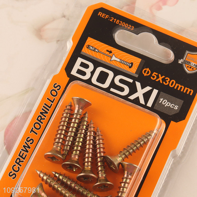 New Arrival 10 Pieces Self Tapping Screw Set Iron Self Tapping Screws Set