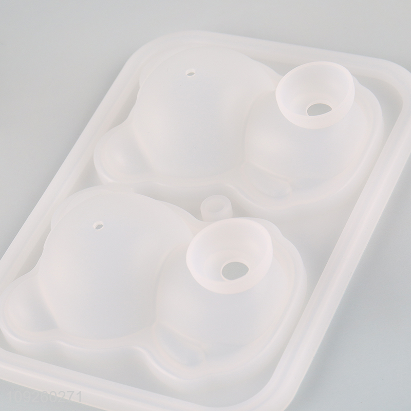 New Arrival 3D Bear Ice Cube Molds Flexible Silicone Ice Cube Tray