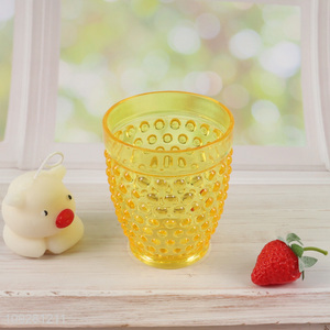 Popular products unbreakable glass embossed drinking cup water mug