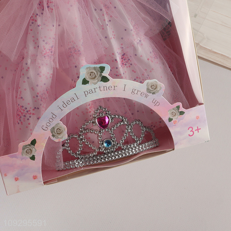 Online wholesale girls pink fashion doll dress doll