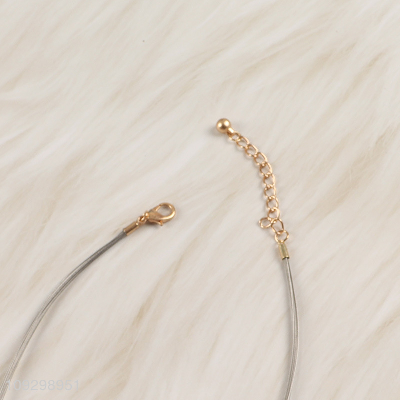 Low price delicate women fashion accessories alloy necklace