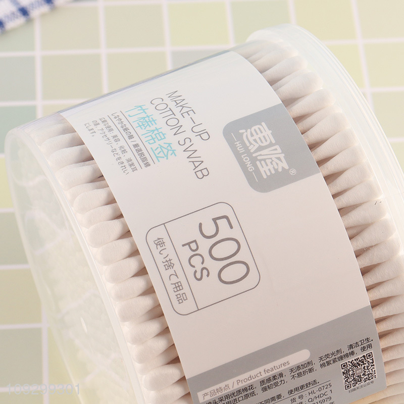 Top selling 500pcs disposable makeup cotton swabs