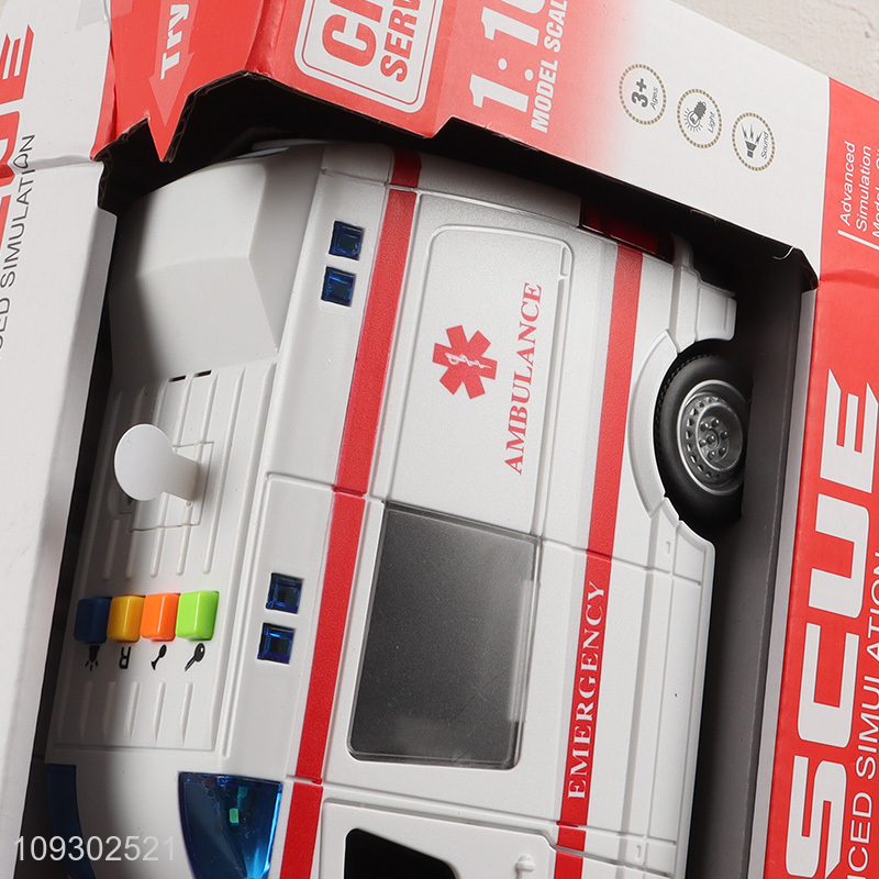 China wholesale inertial ambulance toys with lights and sounds