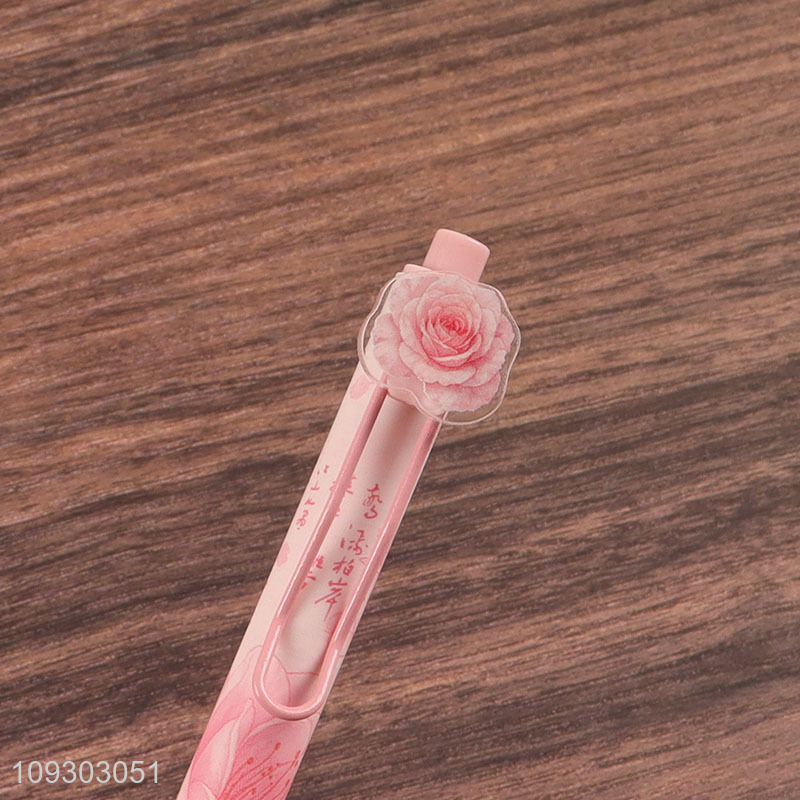 Top selling 4pcs pink writing gel pen set for students