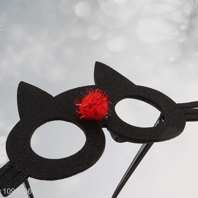 Good selling black cat Halloween party decoration glasses