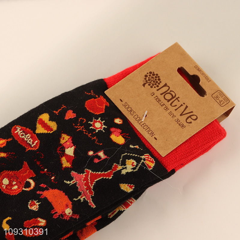 Good quality breathable cotton socks women crew socks