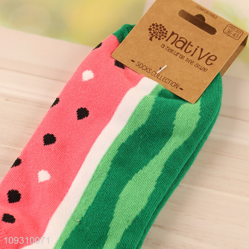 China wholesale watermelon cotton socks women ankle socks