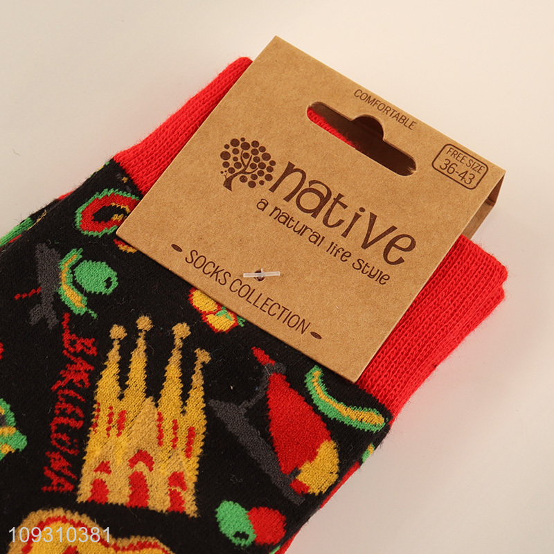 Yiwu market fashion cotton socks women crew socks