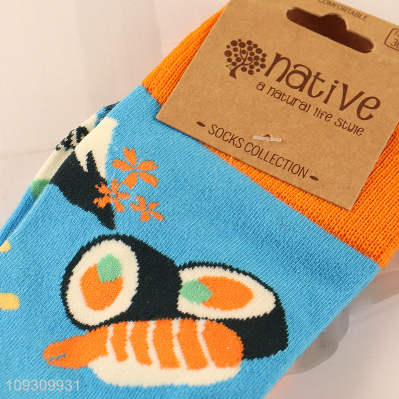 New arrival sushi printed cotton socks women crew socks