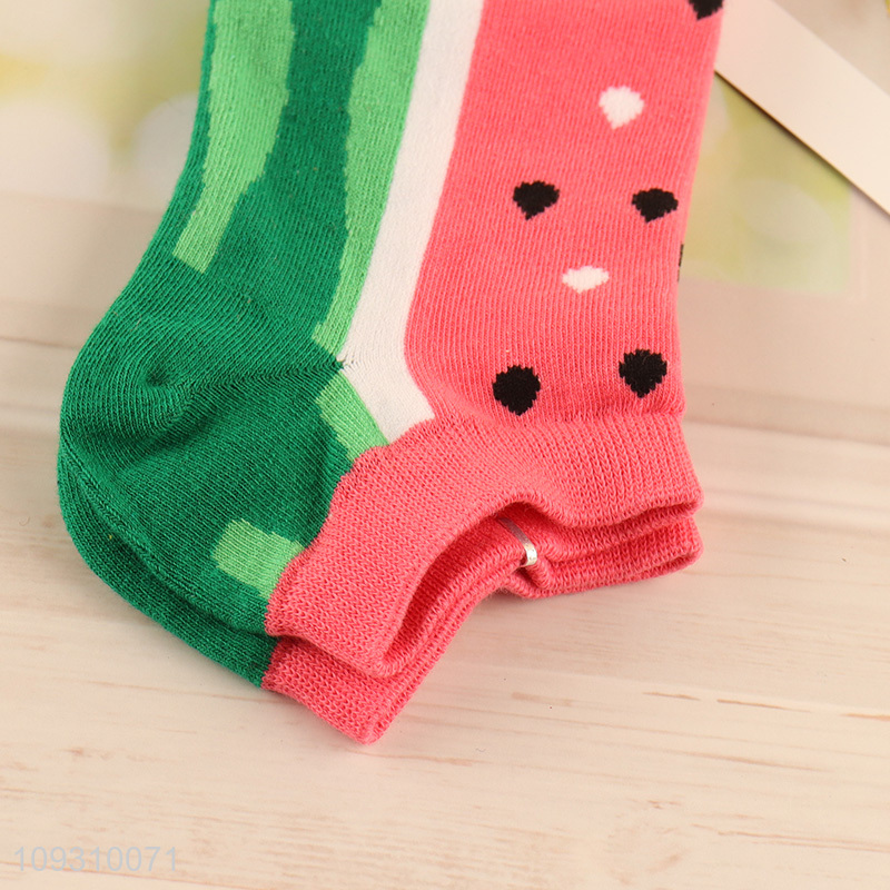 China wholesale watermelon cotton socks women ankle socks