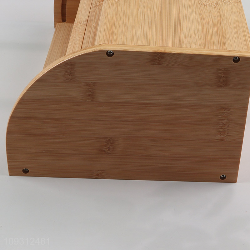 Most popular bamboo bread storage bin bread box with lid