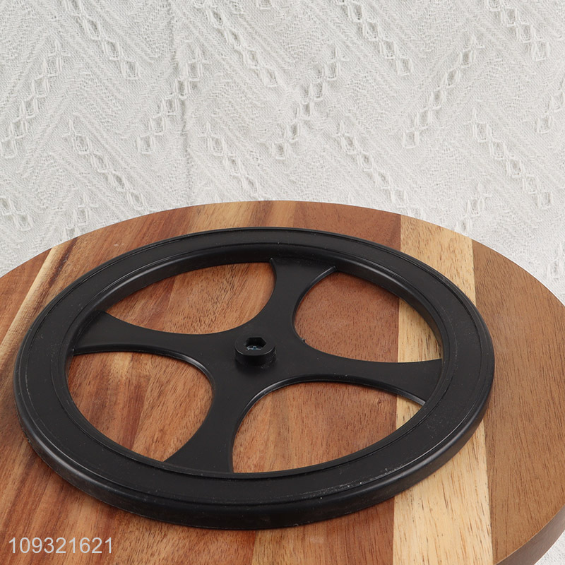 Hot selling round wooden storage tray for household