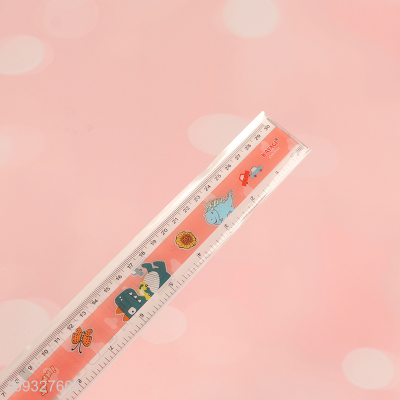 China supplier cartoon printed plastic ruler straight ruler