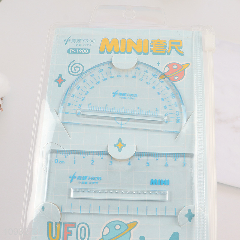 Hot selling cartoon mini plastic ruler set