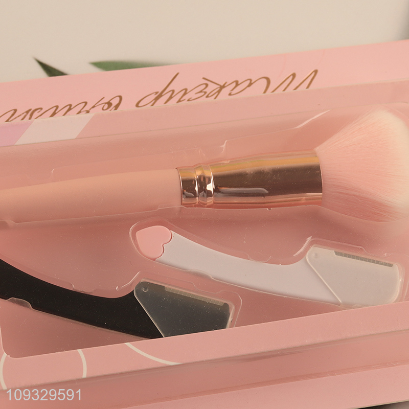 Hot products blush brush and eyebrow razor set