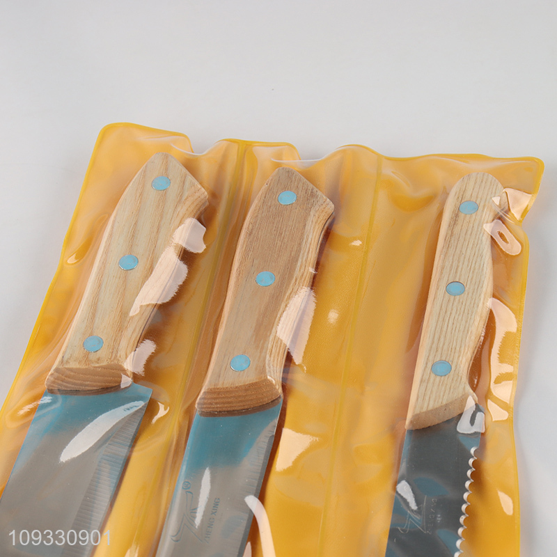 Top products 3pcs stainless steel kitchen knife bread knife
