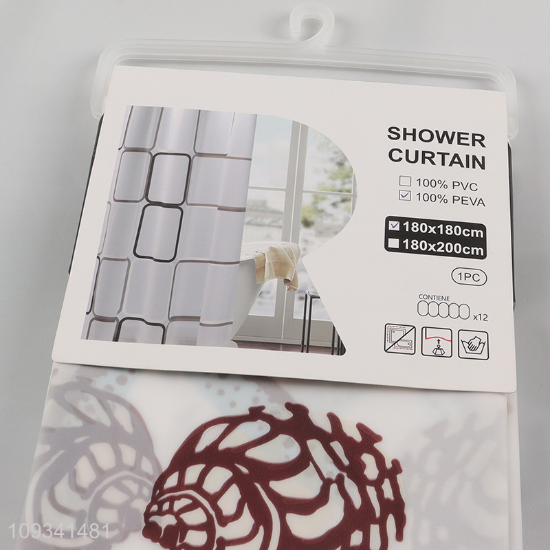 Top selling peva printed waterproof shower curtain