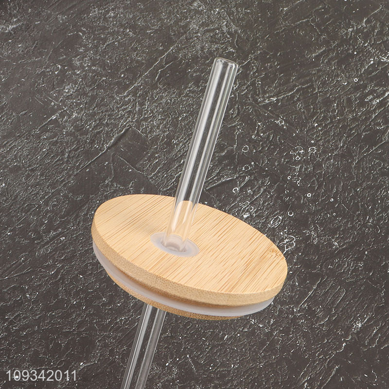 Factory price glass cup straw cup with lid